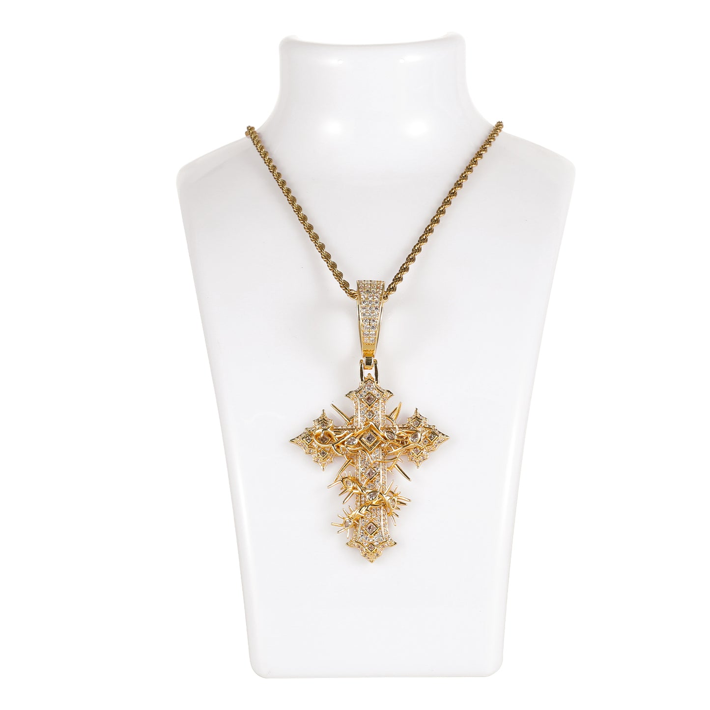 Spikey Cross Chain